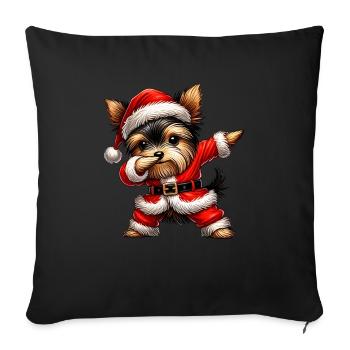 Christmas Yorki Santa Merry Yorkshire - Sofa pillowcase 17,3'' x 17,3'' (45 x 45 cm) - black - Front