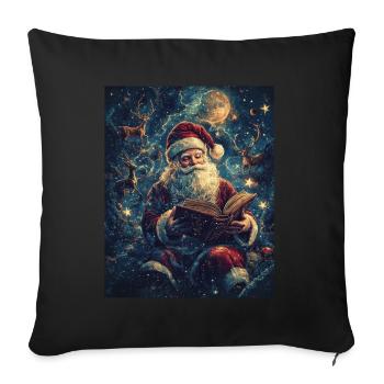 Père Noël Femmes Hommes Enfants Noël - Housse de coussin décorative 45 x 45 cm - noir - Devant