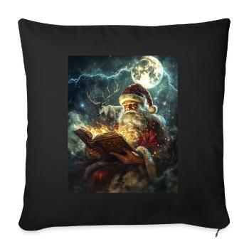 Père Noël Femmes Hommes Enfants Noël - Housse de coussin décorative 45 x 45 cm - noir - Devant