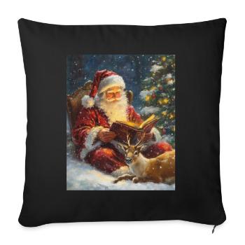 Père Noël Femmes Hommes Enfants Noël - Housse de coussin décorative 45 x 45 cm - noir - Devant