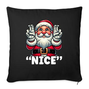Christmas Cute List Santa Claus Naughty - Sofa pillowcase 17,3'' x 17,3'' (45 x 45 cm) - black - Front