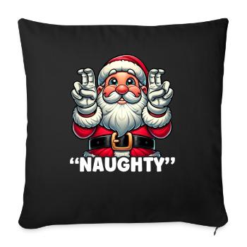 Christmas Cute List Santa Claus Naughty - Sofa pillowcase 17,3'' x 17,3'' (45 x 45 cm) - black - Front