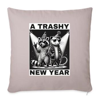 raton laveur opossum réveillon du jour de l’an 2025 raton laveur - Housse de coussin décorative 45 x 45 cm - taupe clair - Devant