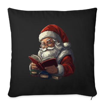 Père Noël Femmes Hommes Enfants Noël - Housse de coussin décorative 45 x 45 cm - noir - Devant
