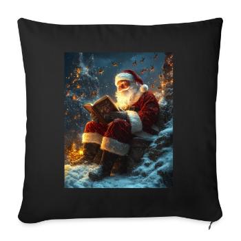 Père Noël Femmes Hommes Enfants Noël - Housse de coussin décorative 45 x 45 cm - noir - Devant