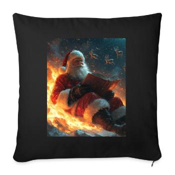 Père Noël Femmes Hommes Enfants Noël - Housse de coussin décorative 45 x 45 cm - noir - Devant