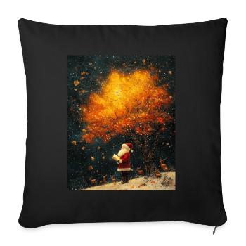Père Noël Femmes Hommes Enfants Noël - Housse de coussin décorative 45 x 45 cm - noir - Devant