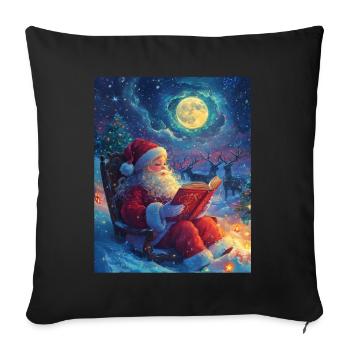 Père Noël Femmes Hommes Enfants Noël - Housse de coussin décorative 45 x 45 cm - noir - Devant