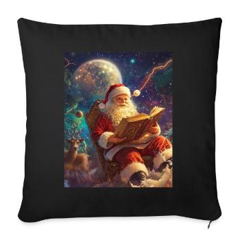 Père Noël Femmes Hommes Enfants Noël - Housse de coussin décorative 45 x 45 cm - noir - Devant