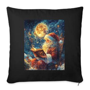 Père Noël Femmes Hommes Enfants Noël - Housse de coussin décorative 45 x 45 cm - noir - Devant
