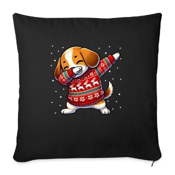 Christmas Beagle Ugly Christmas - Sofa pillowcase 17,3'' x 17,3'' (45 x 45 cm) - black - Front