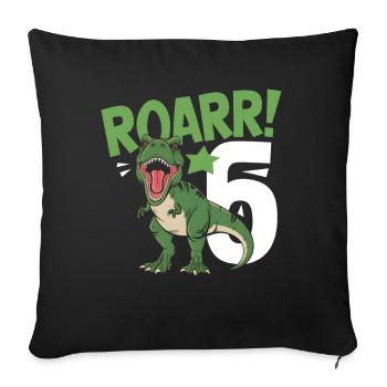 6th Birthday 6 Years Dino Dinosaur Fan - Sofa pillowcase 17,3'' x 17,3'' (45 x 45 cm) - black - Front
