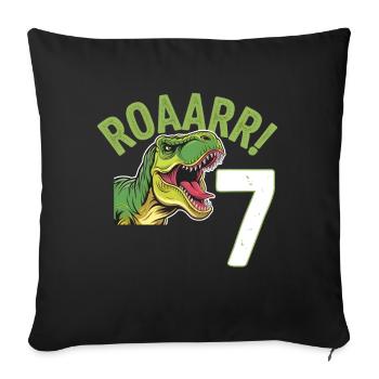 7th Birthday 7 Years Dino Dinosaur Fan - Sofa pillowcase 17,3'' x 17,3'' (45 x 45 cm) - black - Front