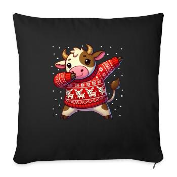Weihnachten Kuh Landwirt Lustige Kuh Hässliche - Sofakissenbezug 45 x 45 cm - Schwarz - Vorne