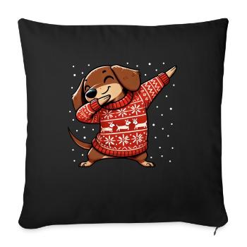 Christmas Dachshund Dog Dachshund Ugly Christmas - Sofa pillowcase 17,3'' x 17,3'' (45 x 45 cm) - black - Front