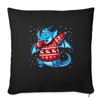 Christmas Dragon Lover Dragon Ugly - Sofa pillowcase 17,3'' x 17,3'' (45 x 45 cm) - black - Front