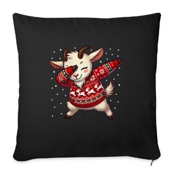 Chèvre de Noël Fermier Chèvre Moche - Housse de coussin décorative 45 x 45 cm - noir - Devant