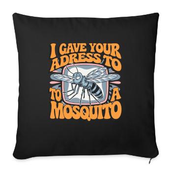 Funny Mosquito Stechmücken für Leute mit Humor - Sofakissenbezug 45 x 45 cm - Schwarz - Vorne
