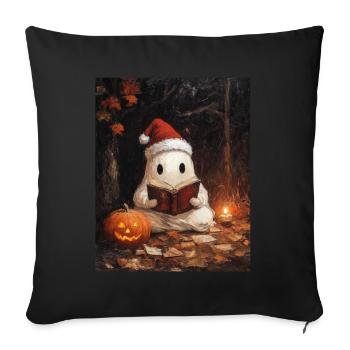 Halloween Gift Ghost with Christmas Hat Decoration - Sofa pillowcase 17,3'' x 17,3'' (45 x 45 cm) - black - Front