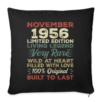 Legende Seit November 1956 Jahrgang November 1956 - Sofakissenbezug 45 x 45 cm - Schwarz - Vorne