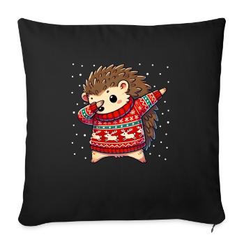 Noël hérisson Noël laid Noël - Housse de coussin décorative 45 x 45 cm - noir - Devant