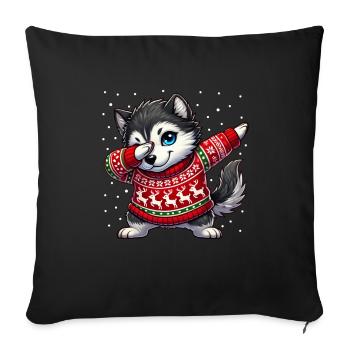 Christmas Husky Ugly Christmas - Sofa pillowcase 17,3'' x 17,3'' (45 x 45 cm) - black - Front