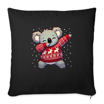 Weihnachten Koala Noël laid - Housse de coussin décorative 45 x 45 cm - noir - Devant