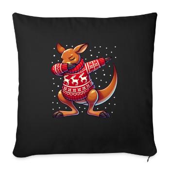 Noël Kangourou Noël laid - Housse de coussin décorative 45 x 45 cm - noir - Devant
