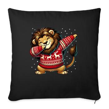Noël Lion Noël laid - Housse de coussin décorative 45 x 45 cm - noir - Devant