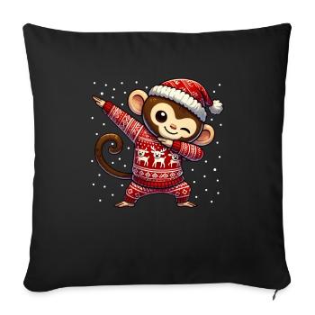 Christmas Monkey Chimpanzee Ugly Christmas - Sofa pillowcase 17,3'' x 17,3'' (45 x 45 cm) - black - Front