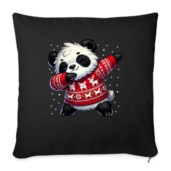 Noël Panda Noël laid - Housse de coussin décorative 45 x 45 cm - noir - Devant