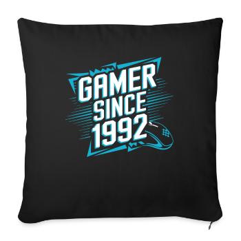 Gamer Since 1992 Geek Birthday Gift - Sofa pillowcase 17,3'' x 17,3'' (45 x 45 cm) - black - Front