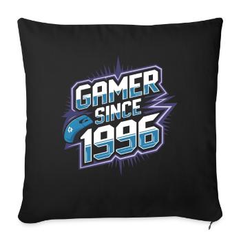 Gamer Since 1996 Geek Birthday Gift - Sofa pillowcase 17,3'' x 17,3'' (45 x 45 cm) - black - Front
