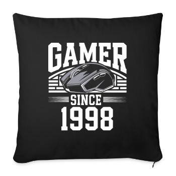 Gamer Since 1998 Geek Birthday Gift - Sofa pillowcase 17,3'' x 17,3'' (45 x 45 cm) - black - Front