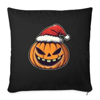 Halloween Gift Pumpkin with Santa Hat Decoration - Sofa pillowcase 17,3'' x 17,3'' (45 x 45 cm) - black - Front