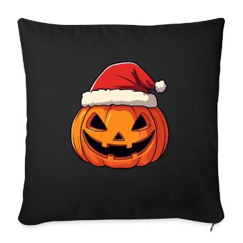 Halloween Gift Pumpkin with Santa Hat Decoration - Sofa pillowcase 17,3'' x 17,3'' (45 x 45 cm) - black - Front
