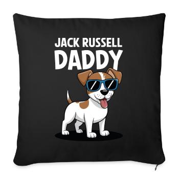 Jack Russell Terrier Papa Papa Hundefreunde - Sofakissenbezug 45 x 45 cm - Schwarz - Vorne