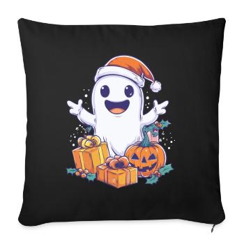 Halloween Gift Ghost with Christmas Hat Decoration - Sofa pillowcase 17,3'' x 17,3'' (45 x 45 cm) - black - Front