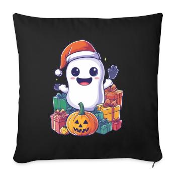 Halloween Gift Ghost with Christmas Hat Decoration - Sofa pillowcase 17,3'' x 17,3'' (45 x 45 cm) - black - Front