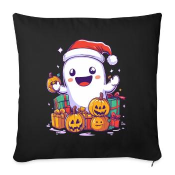 Halloween Gift Ghost with Christmas Hat Decoration - Sofa pillowcase 17,3'' x 17,3'' (45 x 45 cm) - black - Front