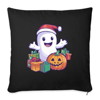 Halloween Gift Ghost with Christmas Hat Decoration - Sofa pillowcase 17,3'' x 17,3'' (45 x 45 cm) - black - Front