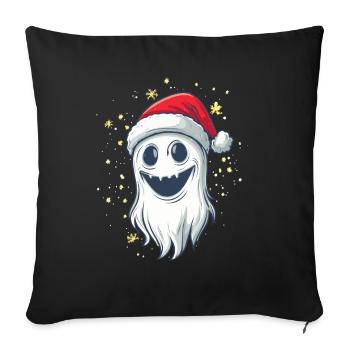 Halloween Gift Ghost with Christmas Hat Decoration - Sofa pillowcase 17,3'' x 17,3'' (45 x 45 cm) - black - Front