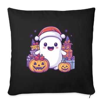 Halloween Gift Ghost with Christmas Hat Decoration - Sofa pillowcase 17,3'' x 17,3'' (45 x 45 cm) - black - Front