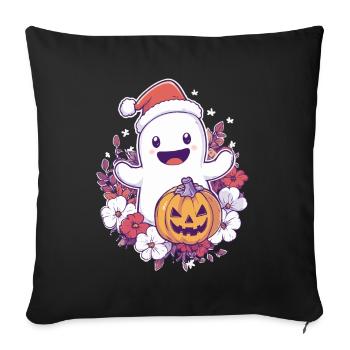 Halloween Gift Ghost with Christmas Hat Decoration - Sofa pillowcase 17,3'' x 17,3'' (45 x 45 cm) - black - Front