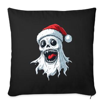 Halloween Gift Ghost with Christmas Hat Decoration - Sofa pillowcase 17,3'' x 17,3'' (45 x 45 cm) - black - Front