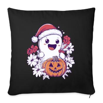 Halloween Gift Ghost with Christmas Hat Decoration - Sofa pillowcase 17,3'' x 17,3'' (45 x 45 cm) - black - Front