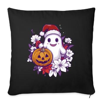Halloween Gift Ghost with Christmas Hat Decoration - Sofa pillowcase 17,3'' x 17,3'' (45 x 45 cm) - black - Front