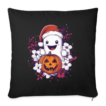 Halloween Gift Ghost with Christmas Hat Decoration - Sofa pillowcase 17,3'' x 17,3'' (45 x 45 cm) - black - Front