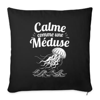 Calme Comme Une Méduse Océan Nature Animaux Marins - Housse de coussin décorative 45 x 45 cm - noir - Devant