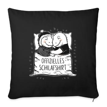 Chemise de nuit officielle Sweet Dino Couple - Housse de coussin décorative 45 x 45 cm - noir - Devant